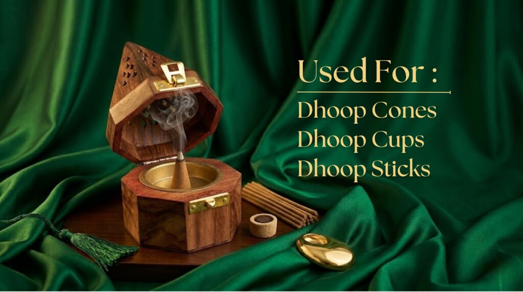 Sehen wooden mabkhara burner used for dhoop cones cups sticks incense burner India
