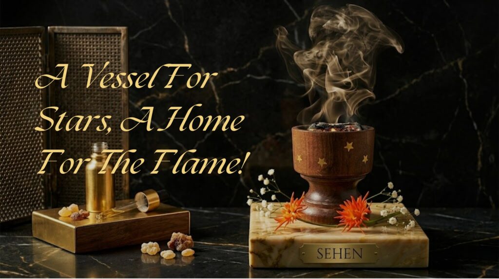 luxury wooden dhoop burner with brass bowl aromatic smoke premium home fragrance sehen style 2