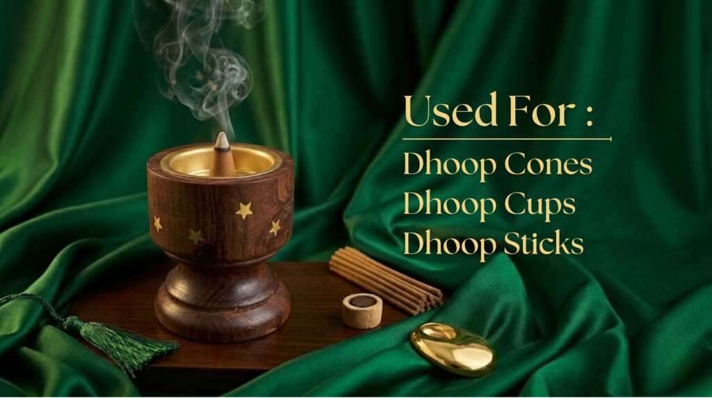 wooden incense burner for dhoop cones cups sticks sehen burner usage India
