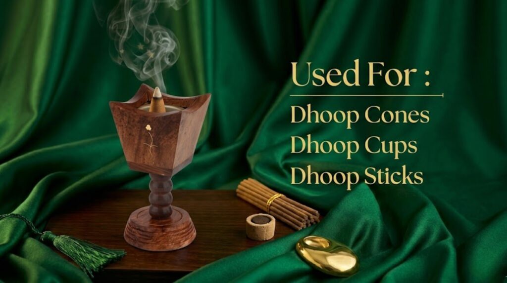 premium wooden dhoop burner for cones cups sticks incense holder sehen style 3