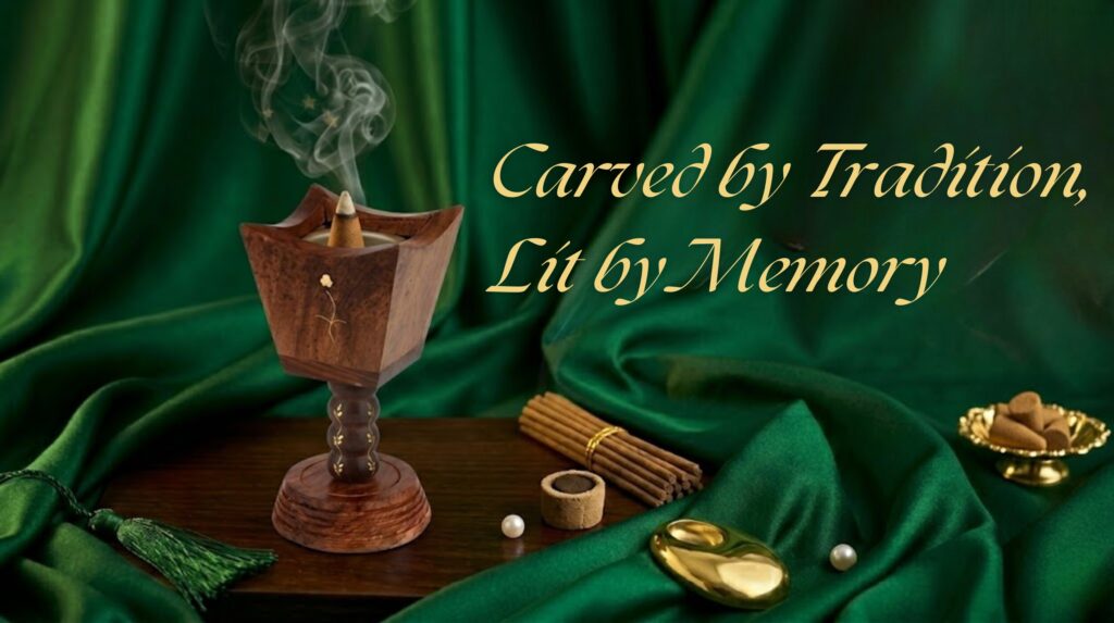 handcrafted wooden dhoop burner traditional design luxury incense holder sehen