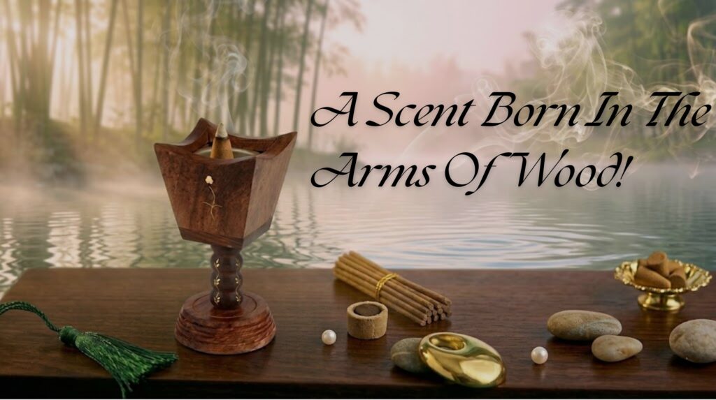 natural wooden incense burner calming aroma home decor spiritual fragrance sehen