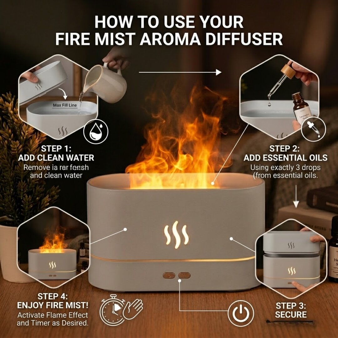 how to use aroma diffuser fire mist essential oil diffuser setup steps ultrasonic humidifier diffuser guide