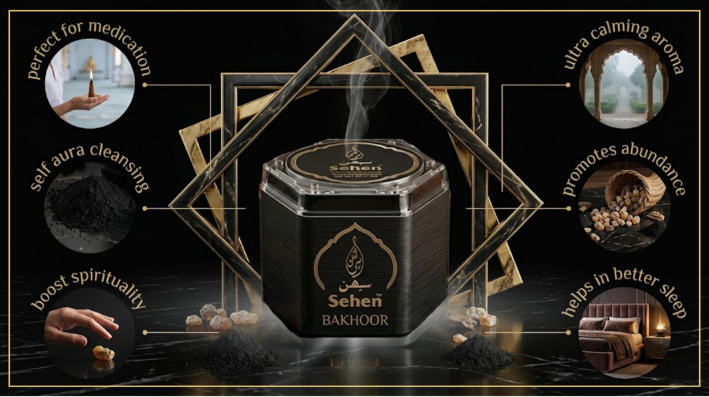 Bakhoor benefits for relaxation stress relief spiritual use home fragrance arabic incense improves sleep and positivity