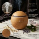 wood grain aroma diffuser features ultrasonic mist quiet operation essential oil diffuser easy refill top aromatherapy humidifier