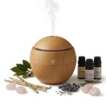 compact wood grain aroma diffuser essential oil diffuser humidifier for bedroom home decor aromatherapy diffuser