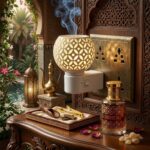 luxury electric bakhoor burner with oud setup arabic decor sehen oudh burner aesthetic home fragrance diffuser