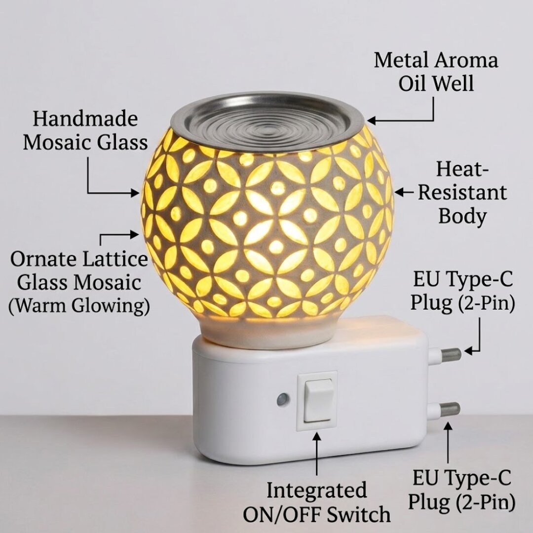 electric bakhoor burner with mosaic glass design heat resistant oud burner for home fragrance sehen electric oudh burner