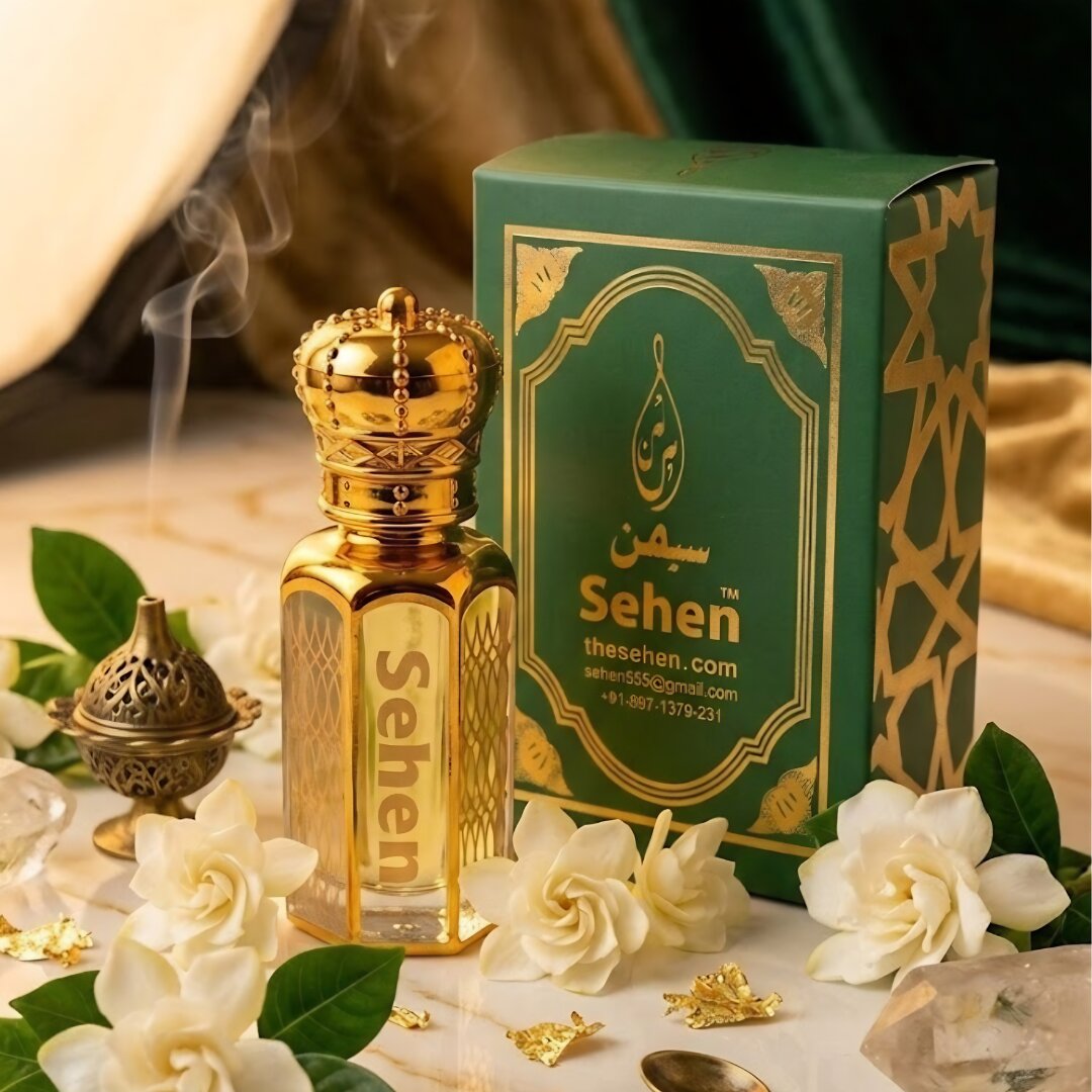 Luxury gardenia attar perfume oil with premium presentation, long lasting alcohol free white floral fragrance India