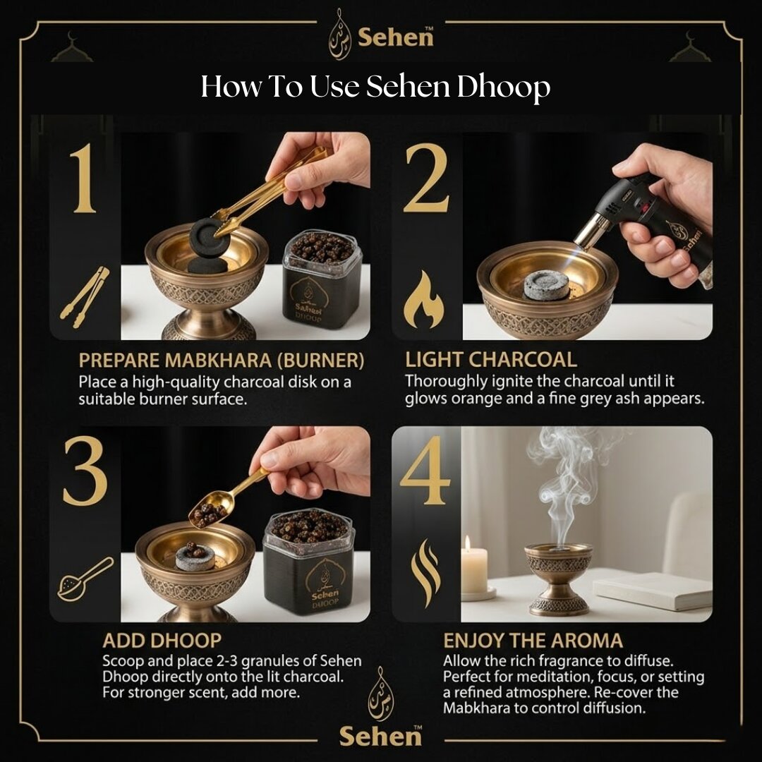 how to use dhoop step by step sehen dhoop using charcoal burner mabkhara incense guide india