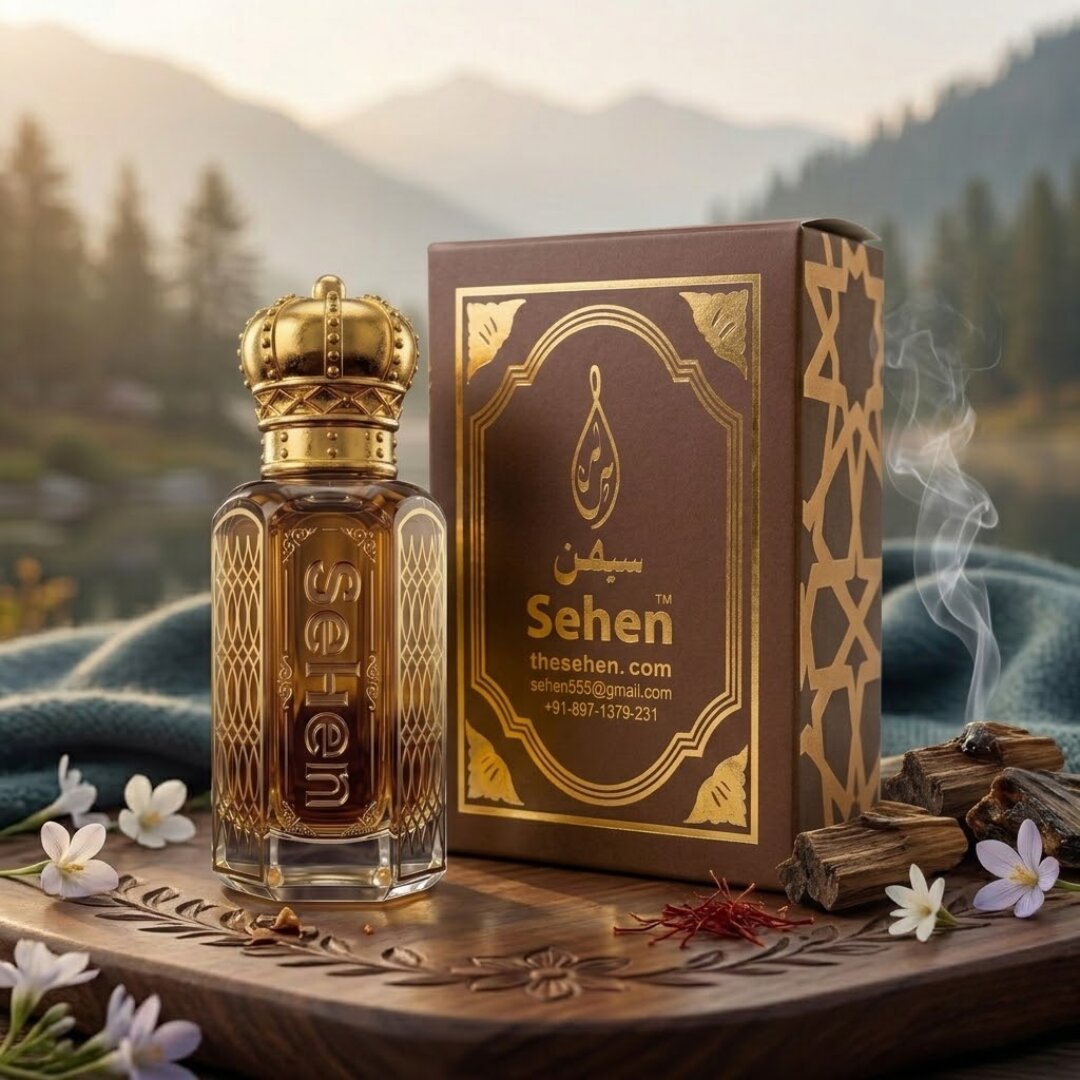 kashmiri oudh attar with luxury box long lasting alcohol free perfume oil fresh woody floral fragrance with saffron notes for men and women India