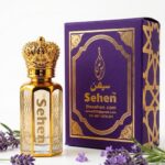 Lavender attar perfume oil bottle with premium purple packaging box, alcohol free floral fragrance India