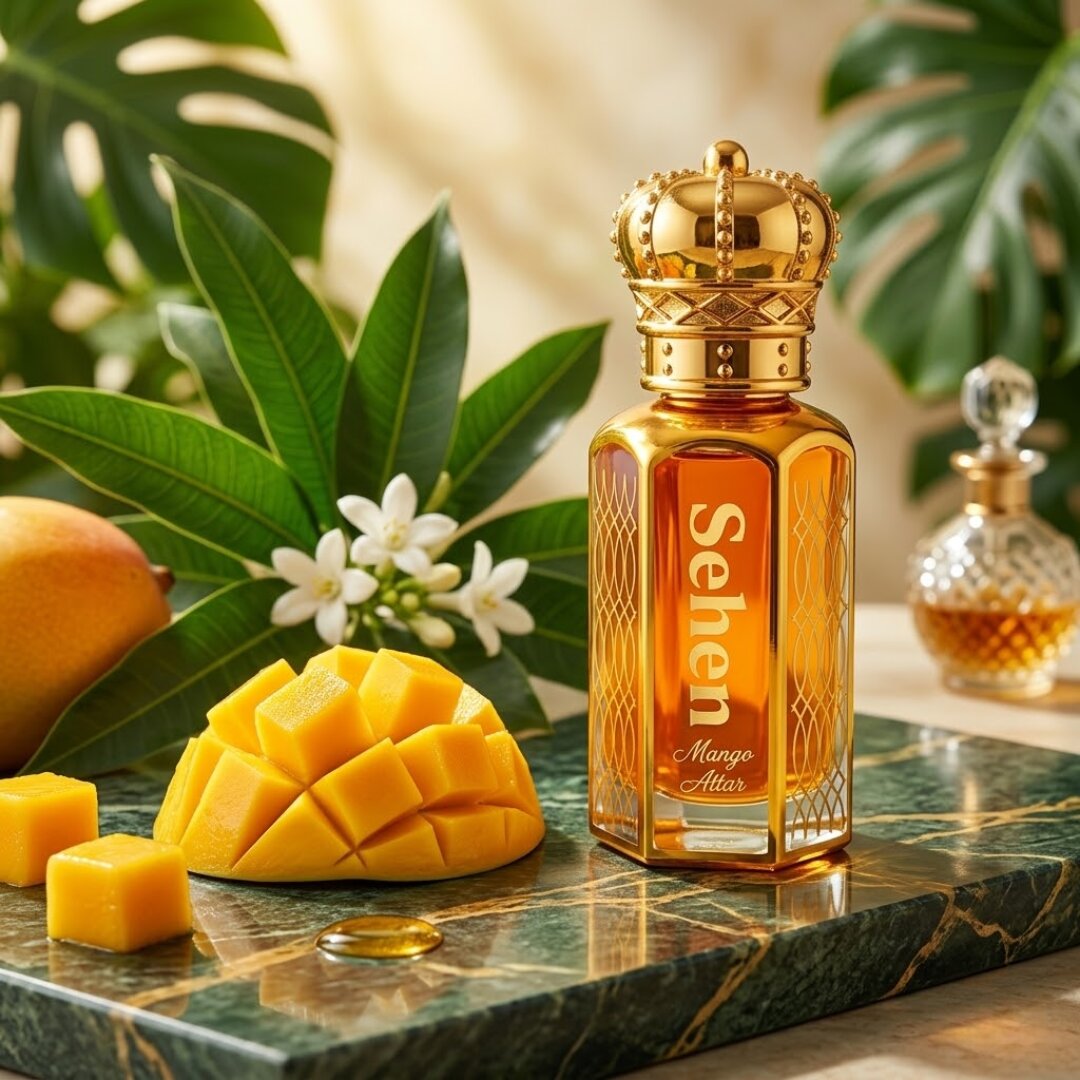Sehen Mango Attar tropical fruity fragrance oil sweet mango perfume long lasting alcohol free attar summer fragrance India