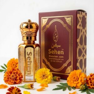 Marigold attar perfume oil bottle with premium festive packaging box India