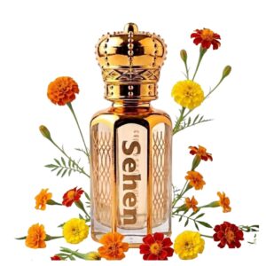Marigold attar perfume oil with traditional floral fragrance, alcohol free long lasting scent India