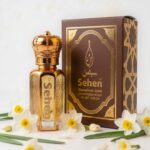 Narcissus attar perfume oil with premium brown and gold packaging box