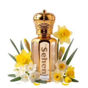 Narcissus attar perfume oil with fresh daffodil flowers alcohol free fragrance