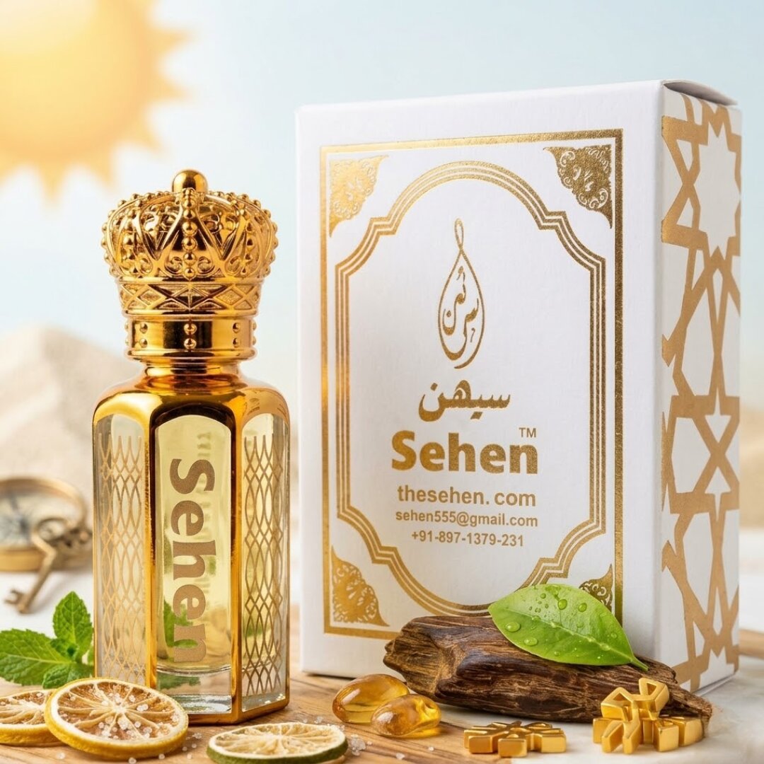 Sehen Summer Oudh Attar premium light oudh perfume oil fresh citrus woody fragrance alcohol free India
