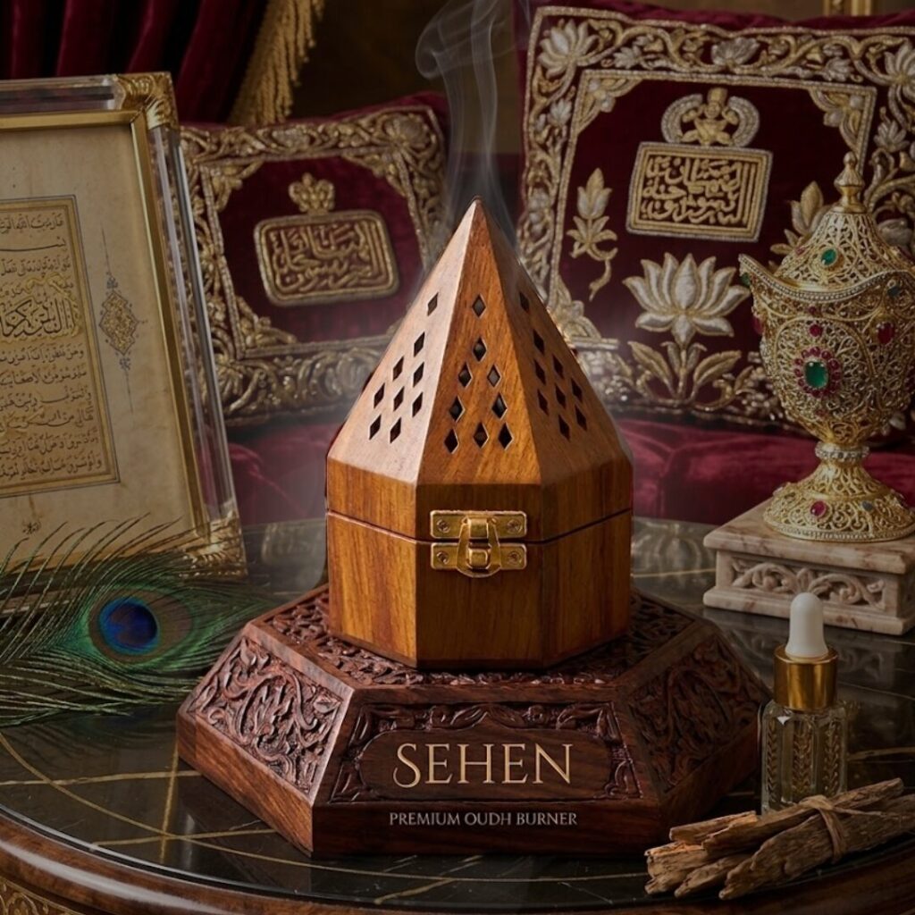 Sehen wooden oudh burner premium mabkhara incense burner luxury wooden bakhoor burner India
