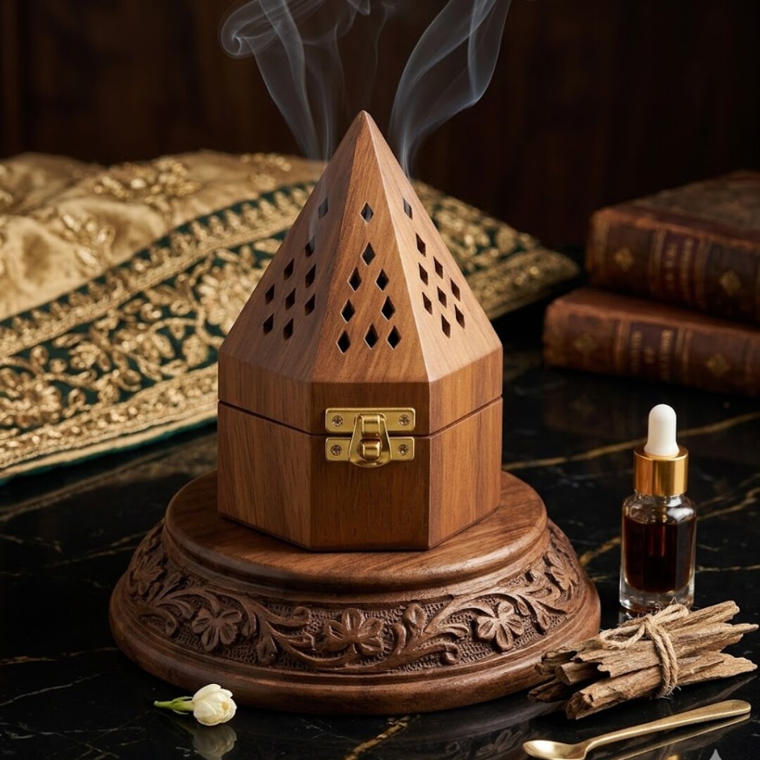 wooden incense burner sehen oudh burner handcrafted bakhoor burner premium design