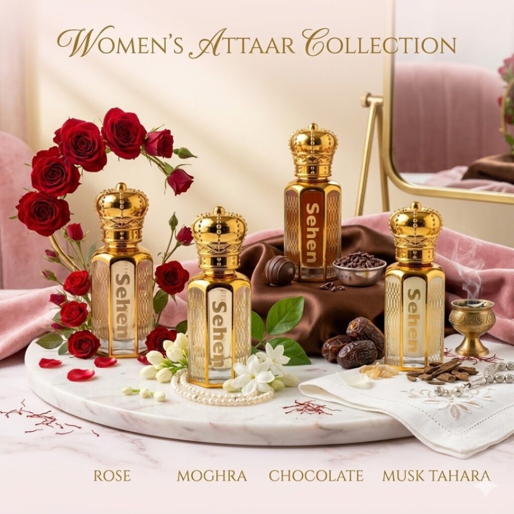 womens attar set floral perfume oils rose moghra chocolate musk tahara long lasting attar for women luxury fragrance set