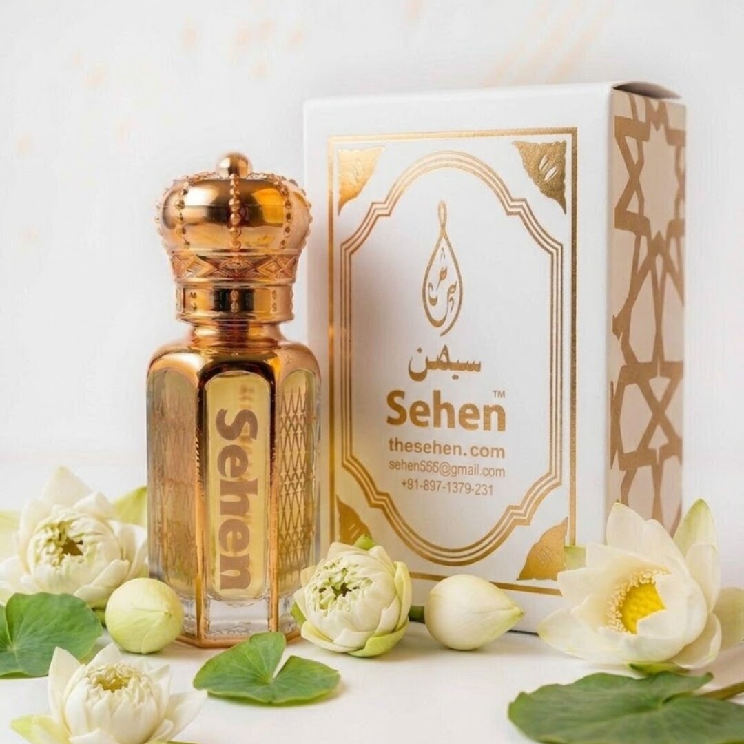 White Lotus Attar with premium box packaging lotus floral perfume oil long lasting alcohol free fragrance gift for men and women India