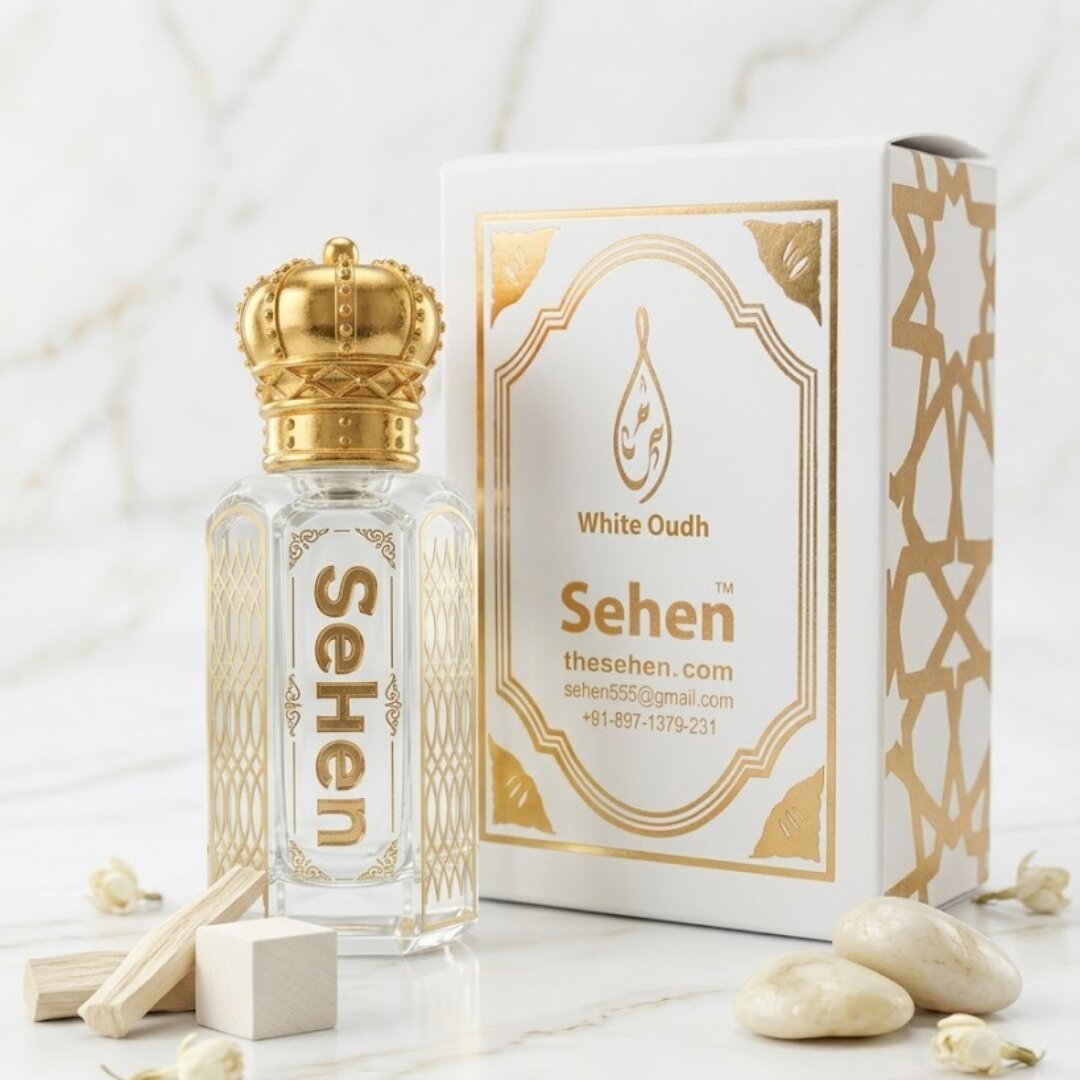 white oudh attar with luxury box clean fresh oudh fragrance alcohol free perfume oil long lasting mild woody scent for men and women India